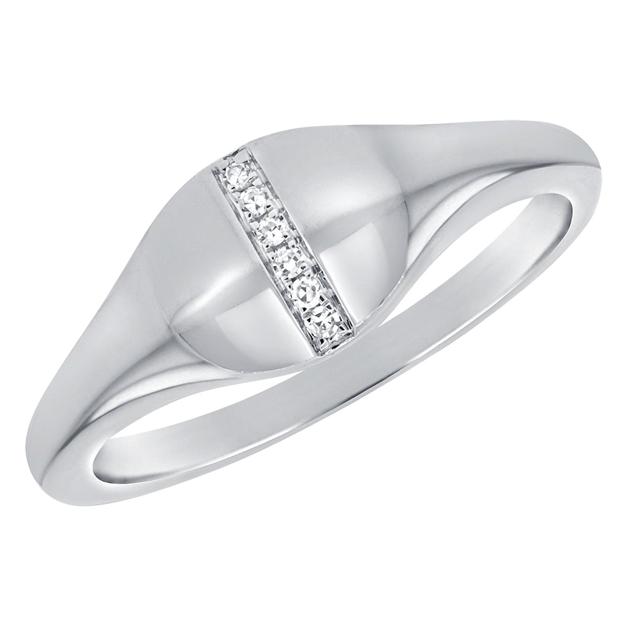 Diamant Pave Siegelring Rosay für Ihre 14k Gold TDW im Angebot