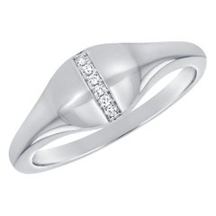 Anello da mignolo con pavé di diamanti per lei in oro 14k TDW