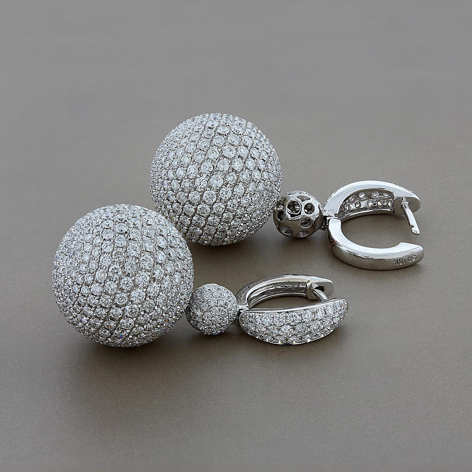 sphere drop earrings