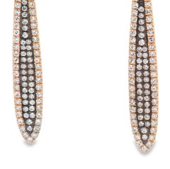 Diamond Pavé Teardrop Dangle Earrings in 14K Yellow Gold