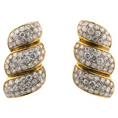 Diamond Pavé Triple Row Earrings