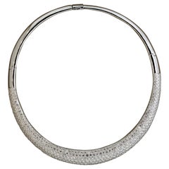 Diamond Pave White Gold Collar Necklace