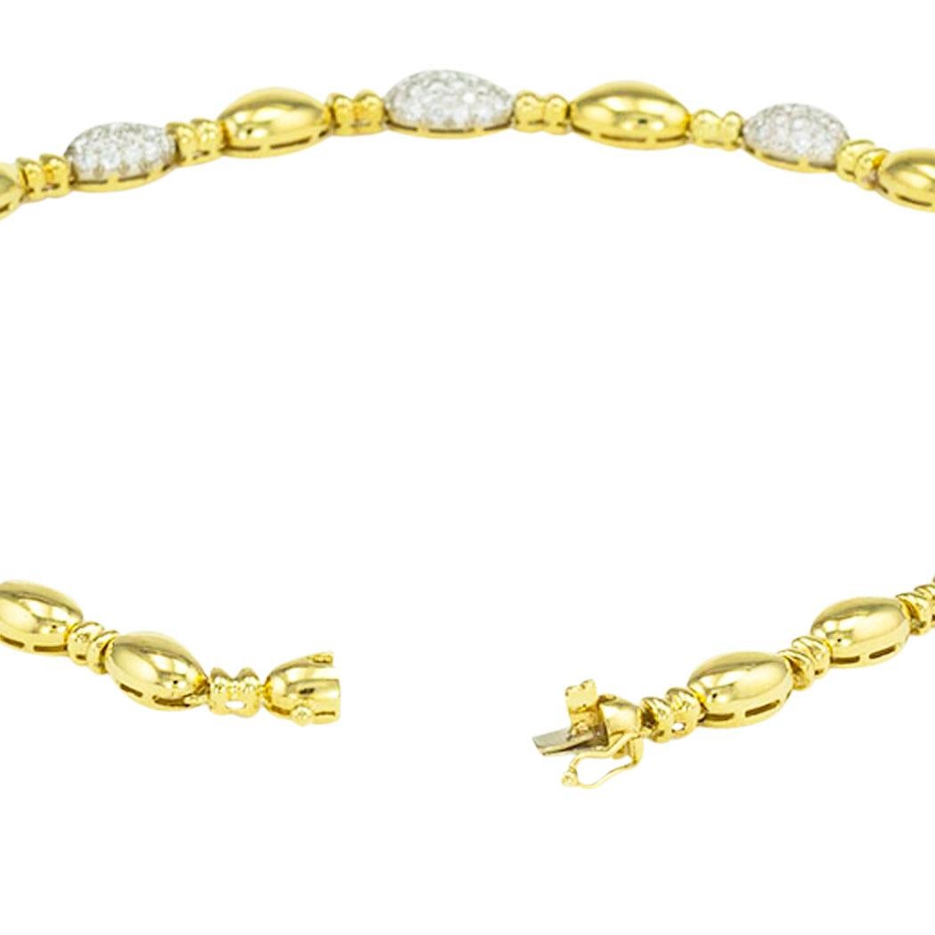 Women's or Men's Diamond Pave Yellow Gold Necklace