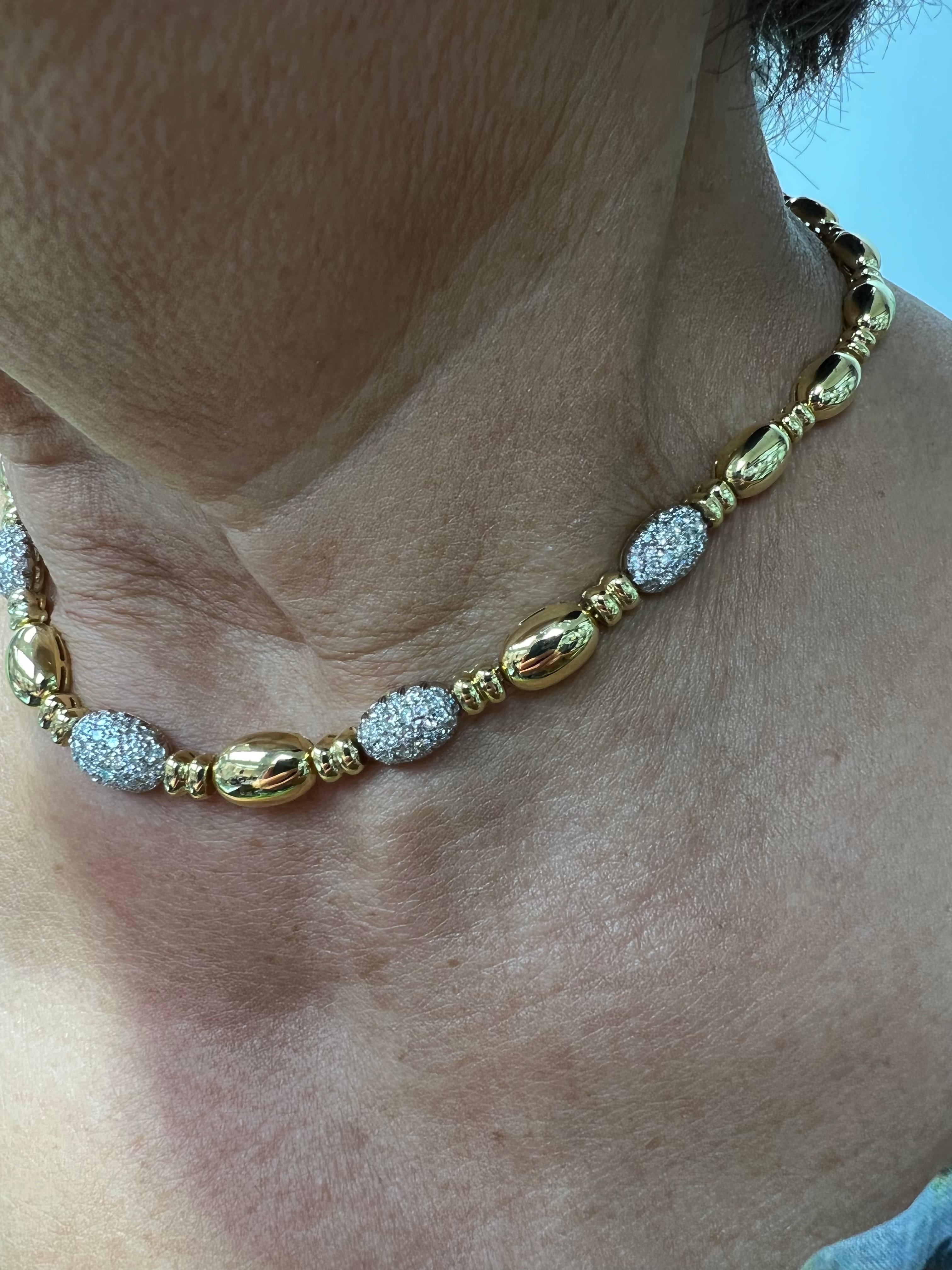 Diamond Pave Yellow Gold Necklace 2
