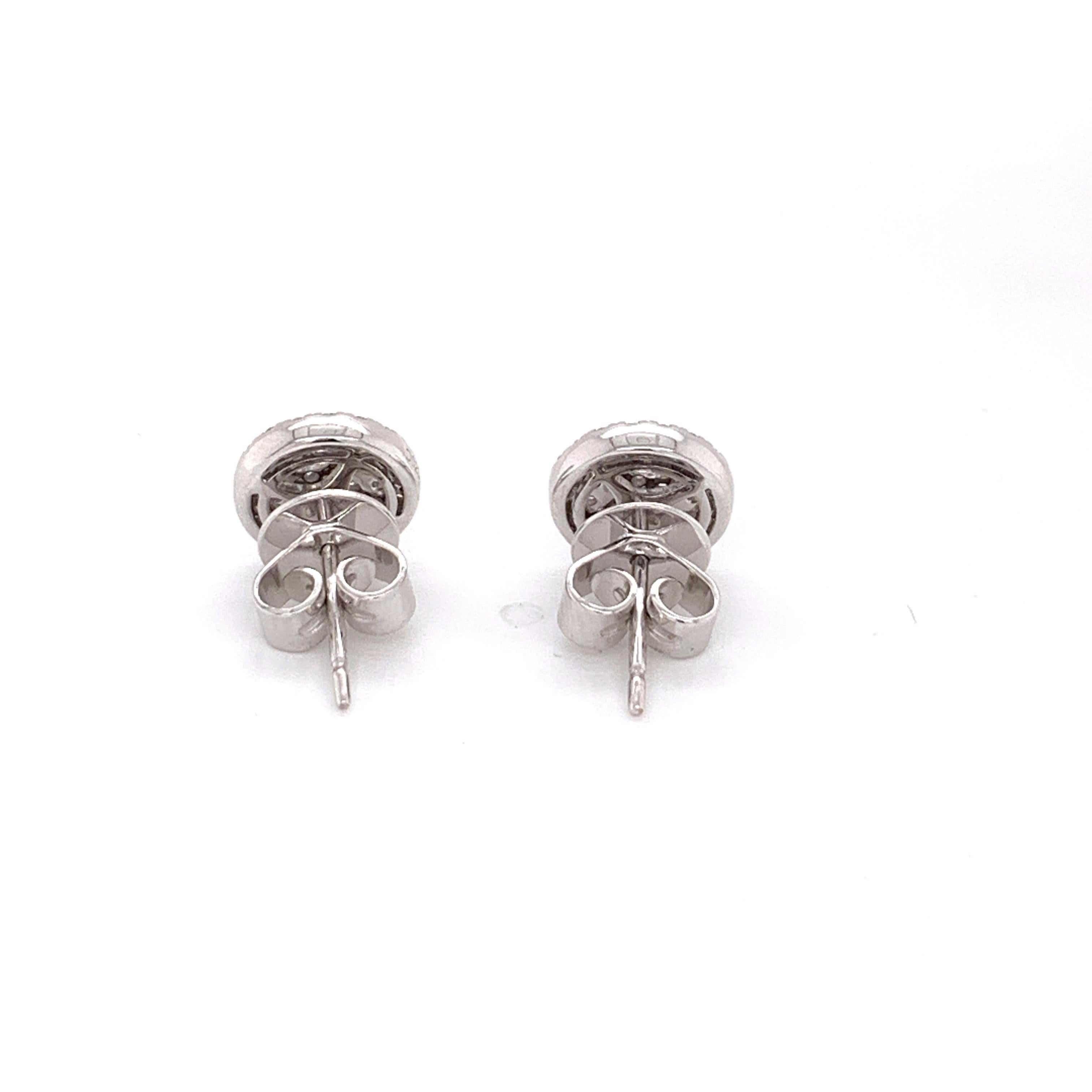 Brilliant Cut Diamond Pavee / Cluster Stud Earrings