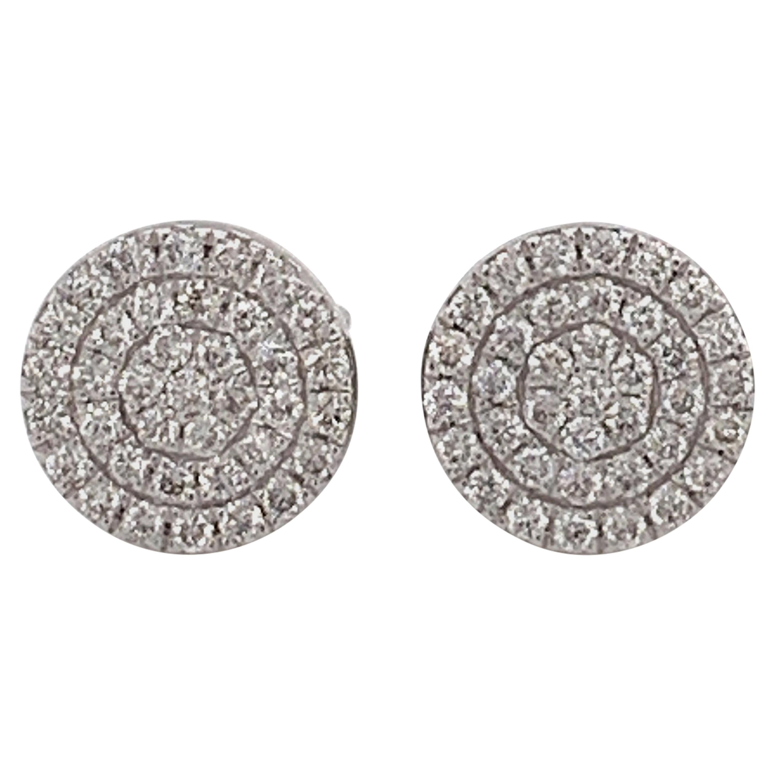 Diamond Cluster Stud Earrings For Sale at 1stDibs