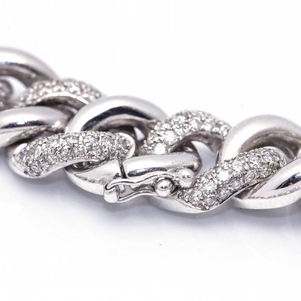 Bracelet à maillons pavés de diamants en vente 1