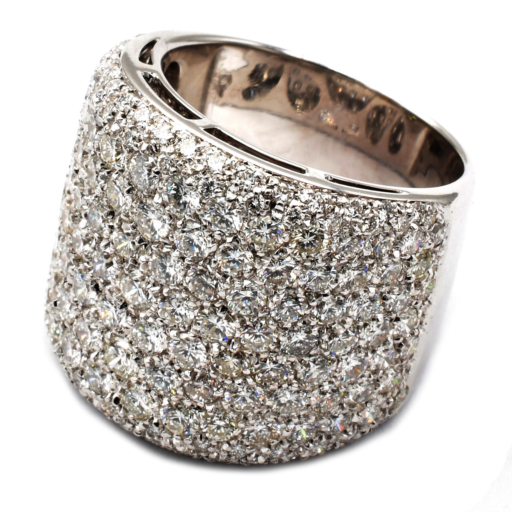 Gilberto Cassola Diamond Paveè White Gold Ring Made in Italy 1