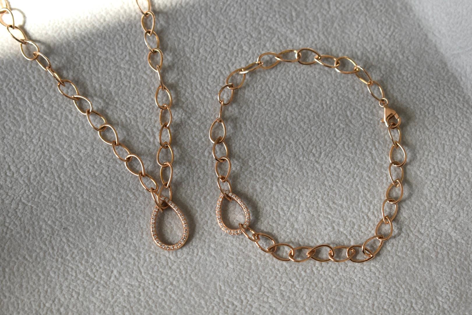 Diamant-Halskette mit Birnenkette von Joanna Achkar  im Zustand „Neu“ im Angebot in PARIS, FR