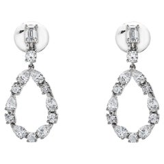 Pendientes de diamantes talla pera