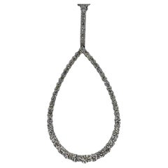 Collar Colgante Pera de Diamantes, Oro Blanco 14kt