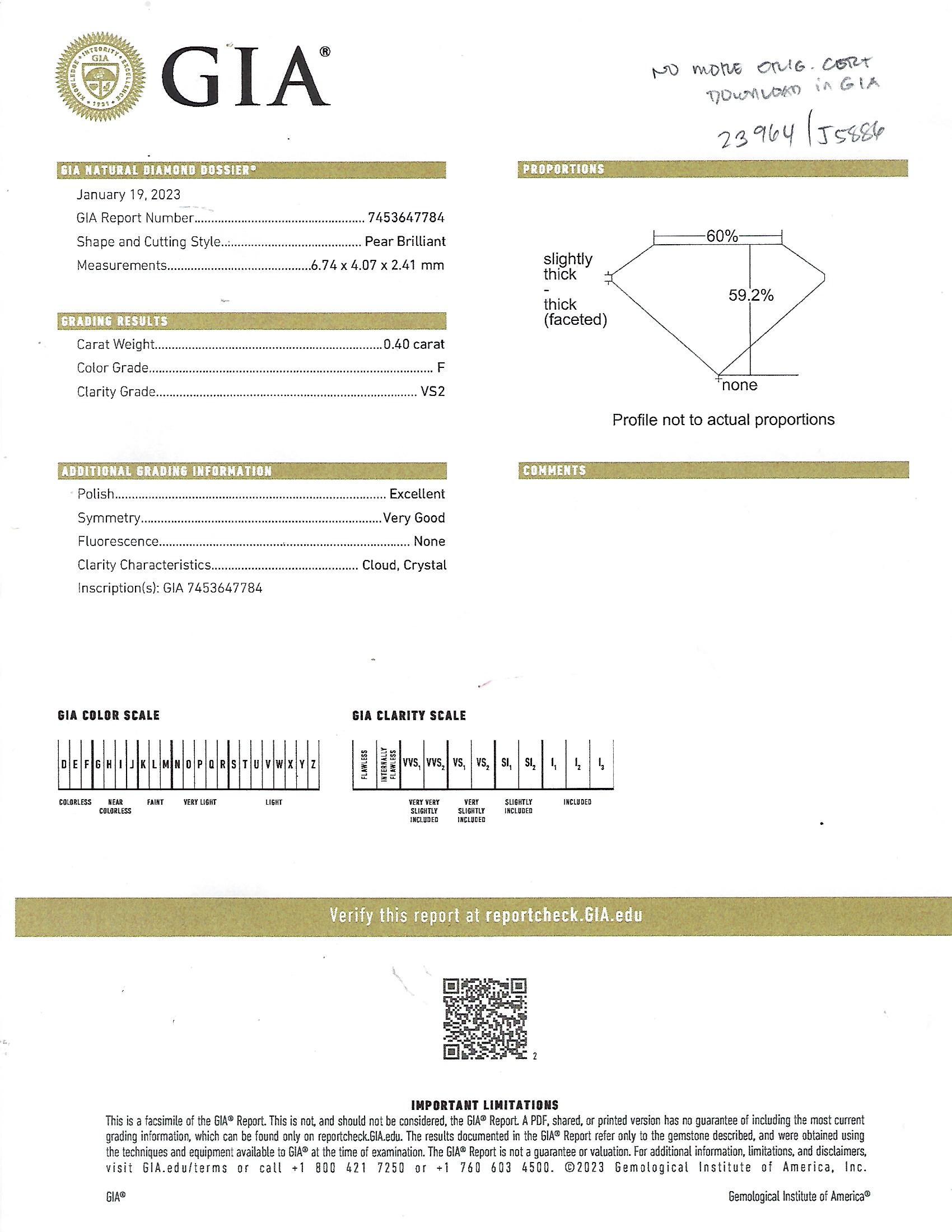 Diamant-Blumenring in Birnenform und rund 2,72 Karat, Farbe D-F, GIA-Zertifikate im Angebot 6