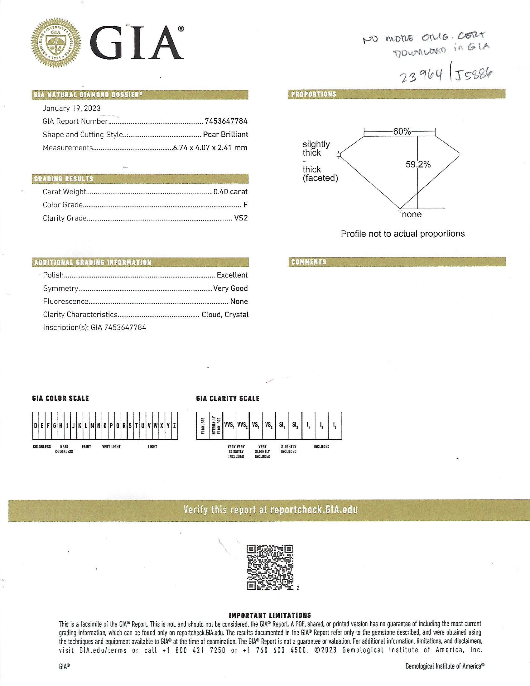 Diamond Pear Shape and Round Flower Ring 2.72 Carats D-F Color GIA Certificates For Sale 5