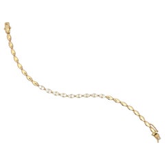 Bracelet tennis à maillons en forme de poire en diamants 1,14 carats et or jaune 14 carats 7 grammes