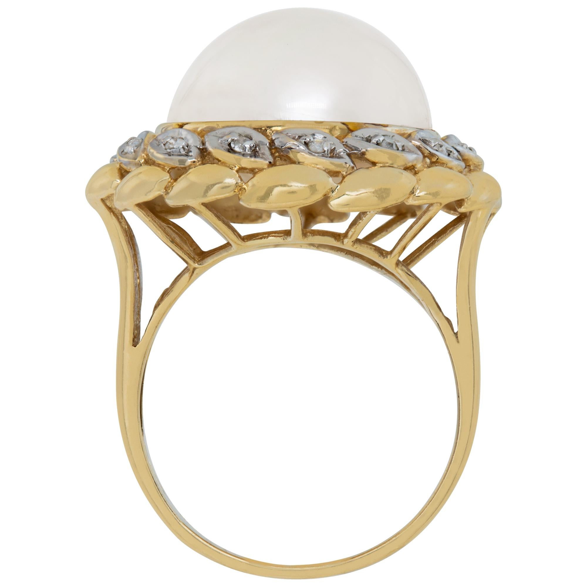 Bague en or jaune et blanc 14 carats Pour femmes en vente