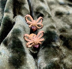 Diamond and Pearl Bow Earrings in 18 Karat White Gold