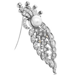 Diamond Pearl Brooch