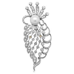 Spilla con diamante e perla