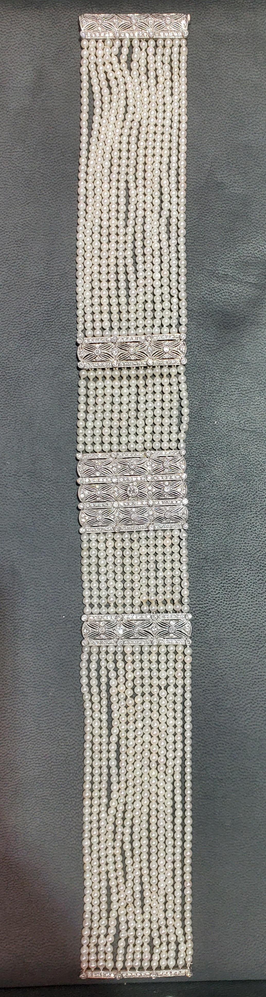 Diamant- und Perlen-Choker Damen