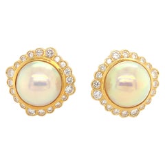 Diamond Pearl Clustered Earrings