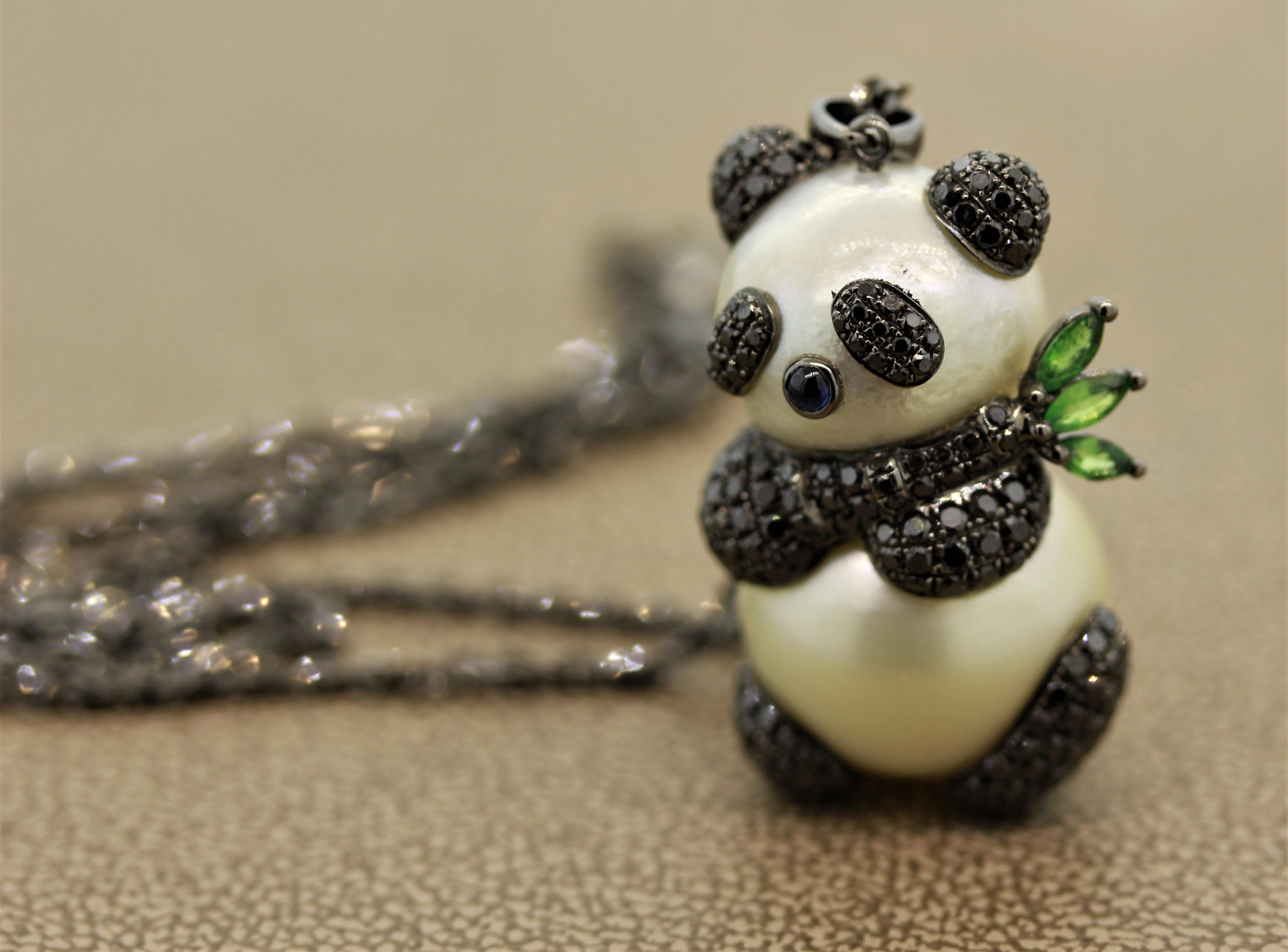 diamond panda necklace