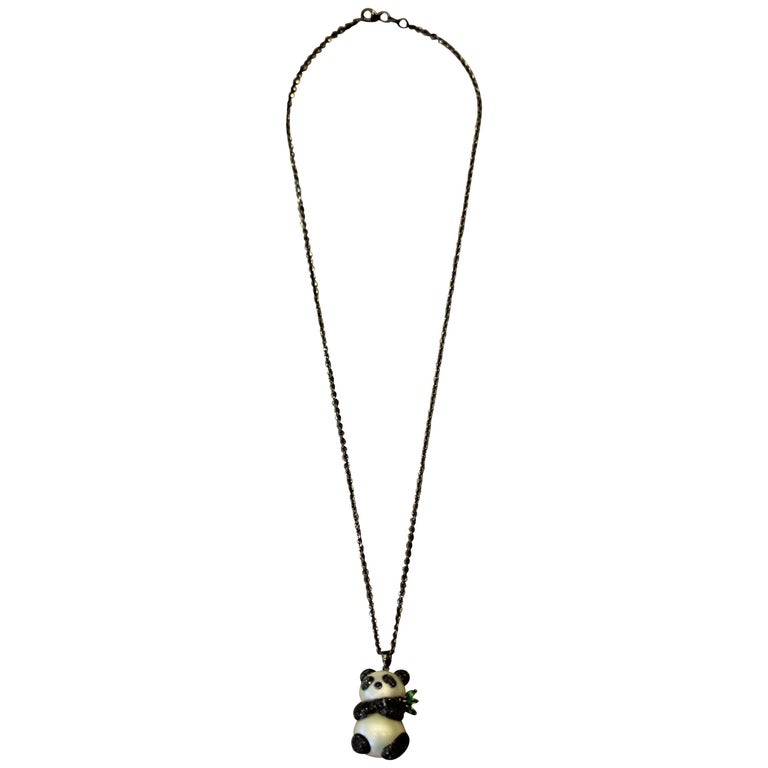 Diamond Pearl Gold Panda Pendant Necklace For Sale at 1stDibs | panda  diamond pendant, pearl panda, diamond panda pendant