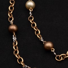 Collar largo de oro de 18 quilates en dos tonos «Diamond Pearl»