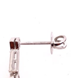 Diamond and Pearl White Gold Earrings