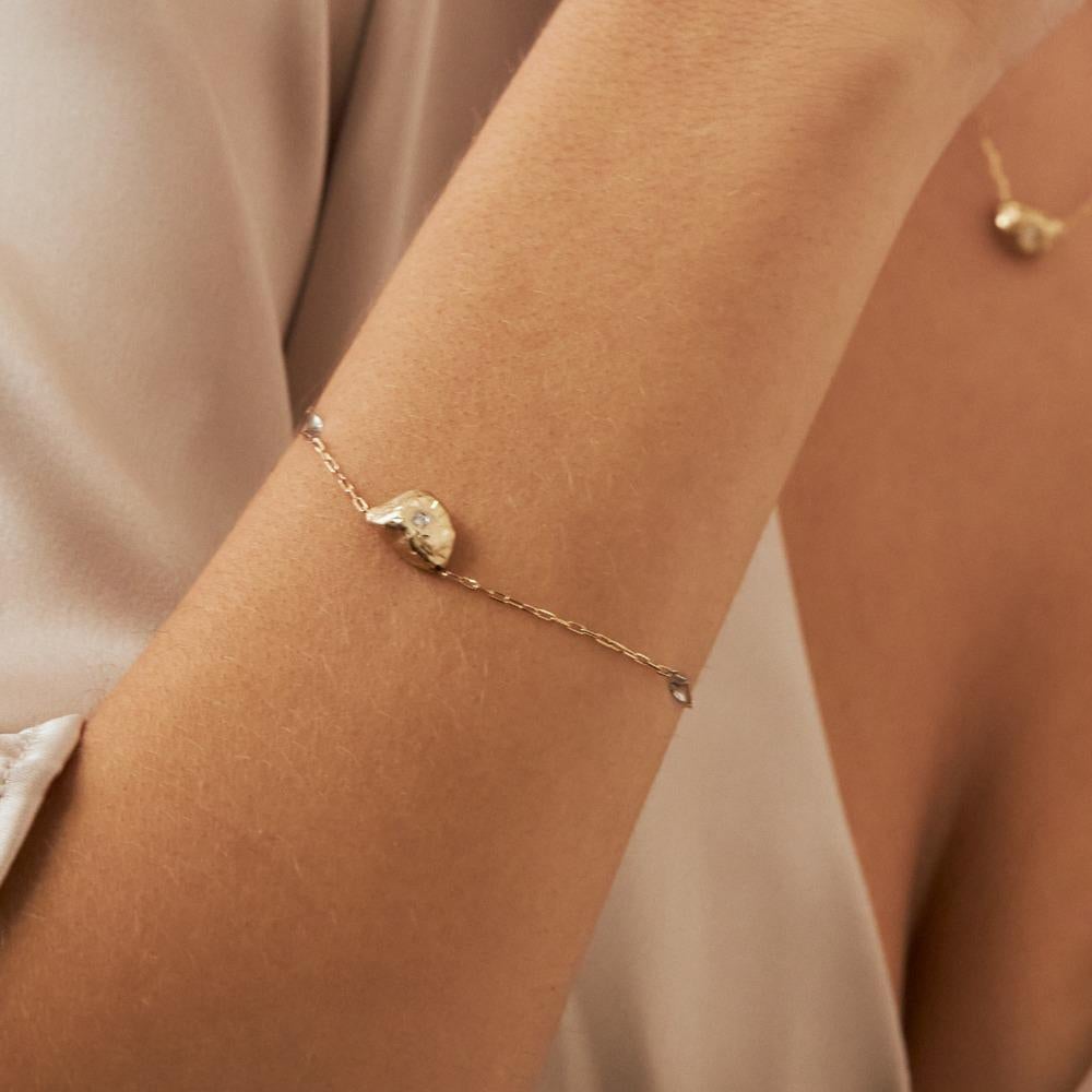 Diamant- Kieselsteinarmband 7,5