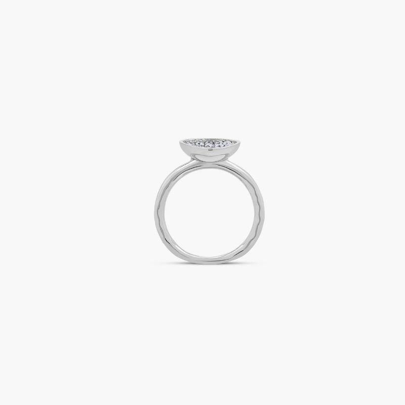 Diamond Pebble ring with micropave white diamond in white gold

This 