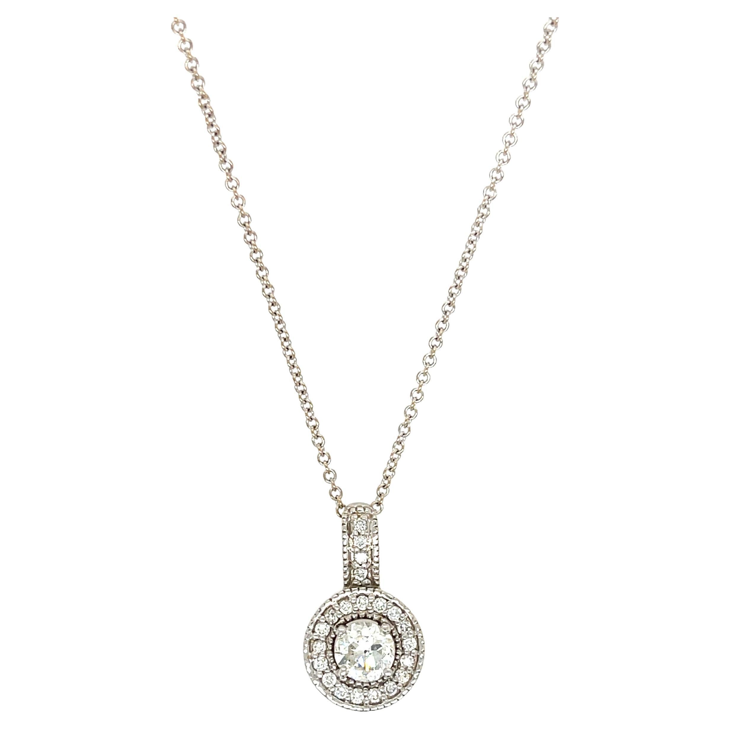 Diamond Pendant '0.53 Carat' Necklace White Gold