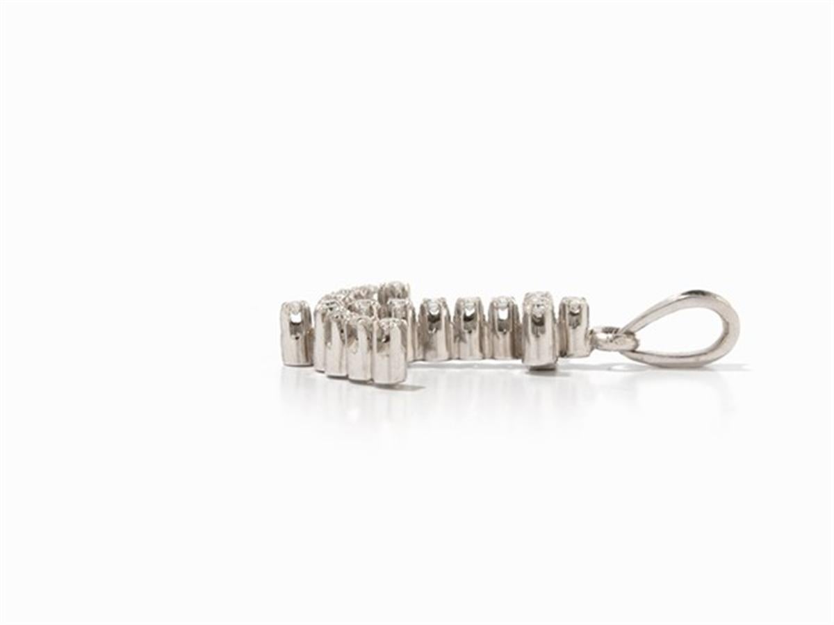 Taglio brillante Ciondolo con diamante, oro bianco 18 carati in vendita