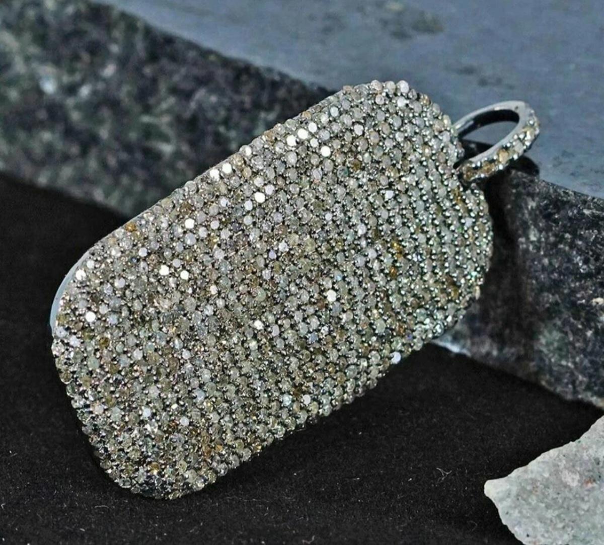 Donna Ciondolo con diamante in argento 925 Gioielli con diamante Unisex Collana Design/One. in vendita