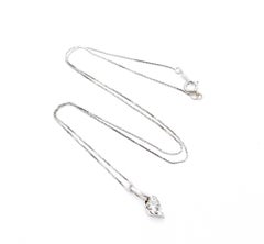 Diamond Pendant & Chain in 14k White Gold