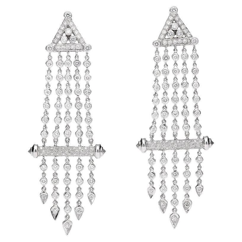 Diamond Pendant Earrings For Sale