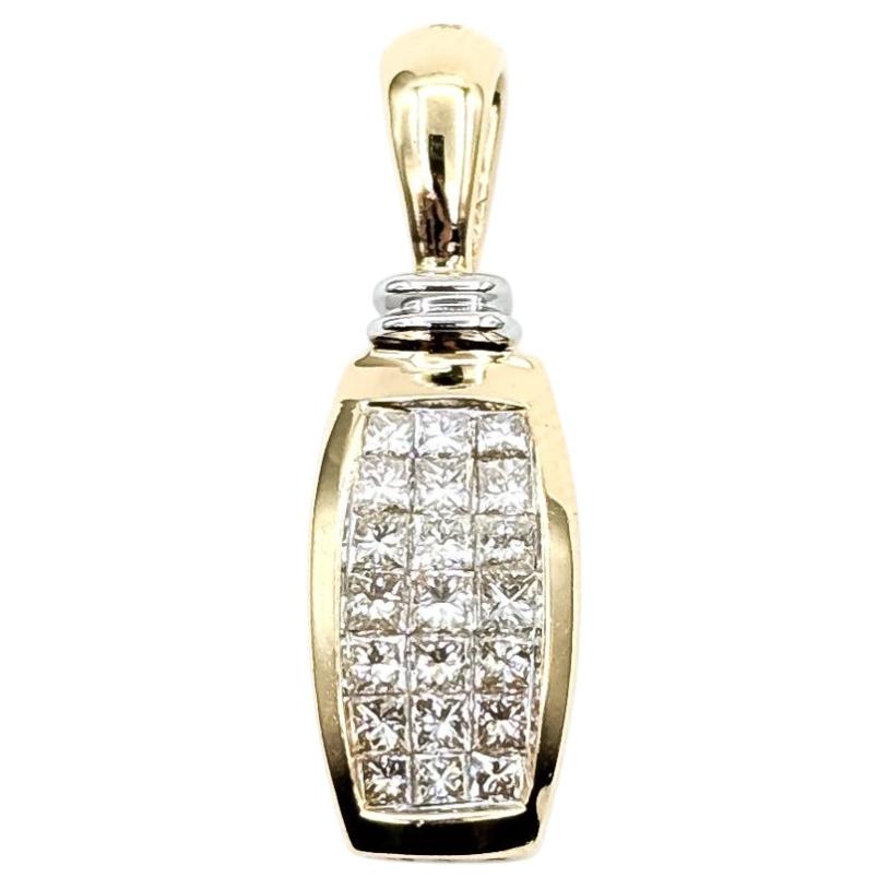 Diamond Pendant in 14k Two-Tone Gold