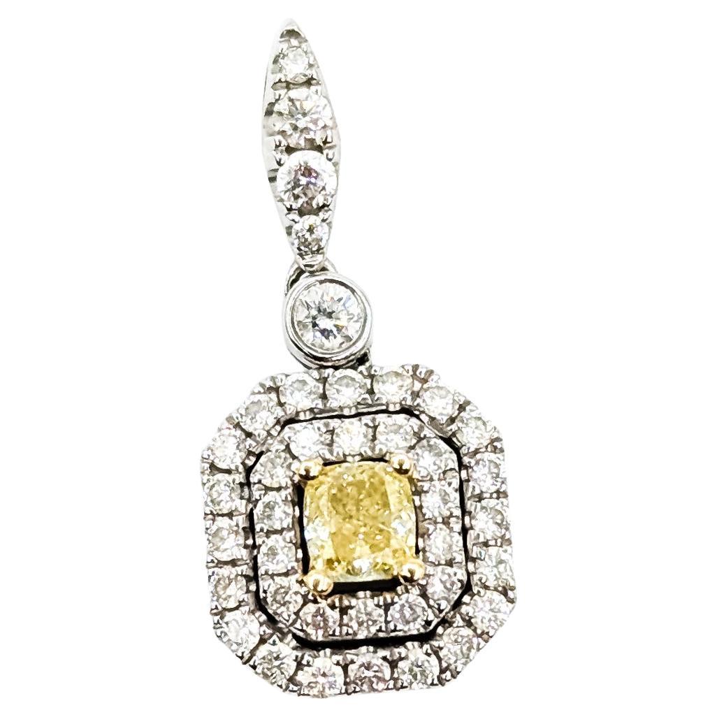 Pendentif diamant en or blanc 14k