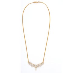 Diamant-Hochzeitsanhänger aus 14k massivem Gelbgold