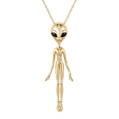 Diamond Pendant in 18K Vermeil Gold – She’s an Alien