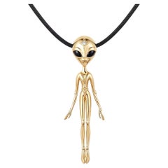 Diamond Pendant in 18K Vermeil Gold – She’s an Alien