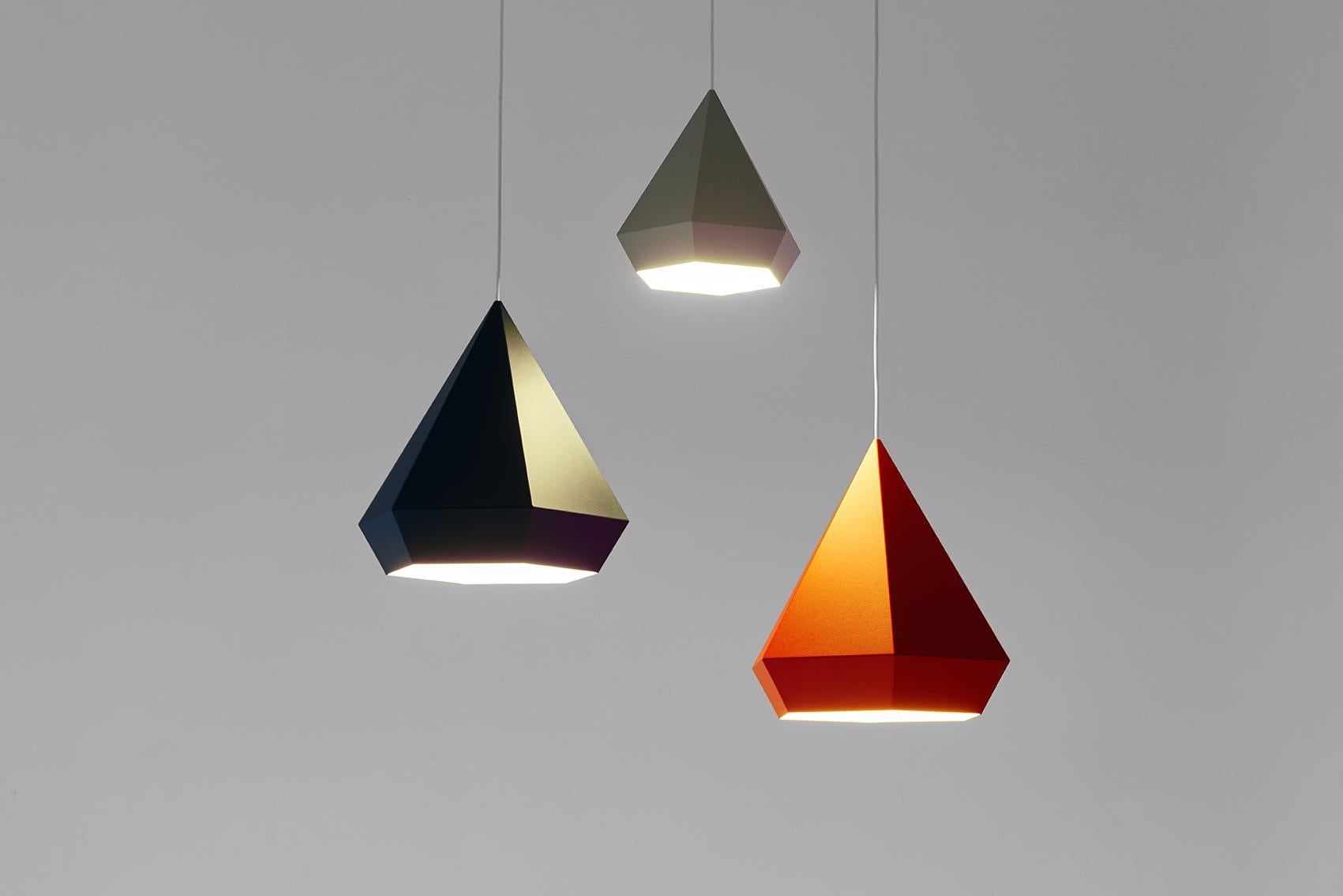 Diamond Pendant Lamp 25 cm Mirror Steel, Sebastian Scherer NEO/CRAFT In New Condition For Sale In Berlin, DE