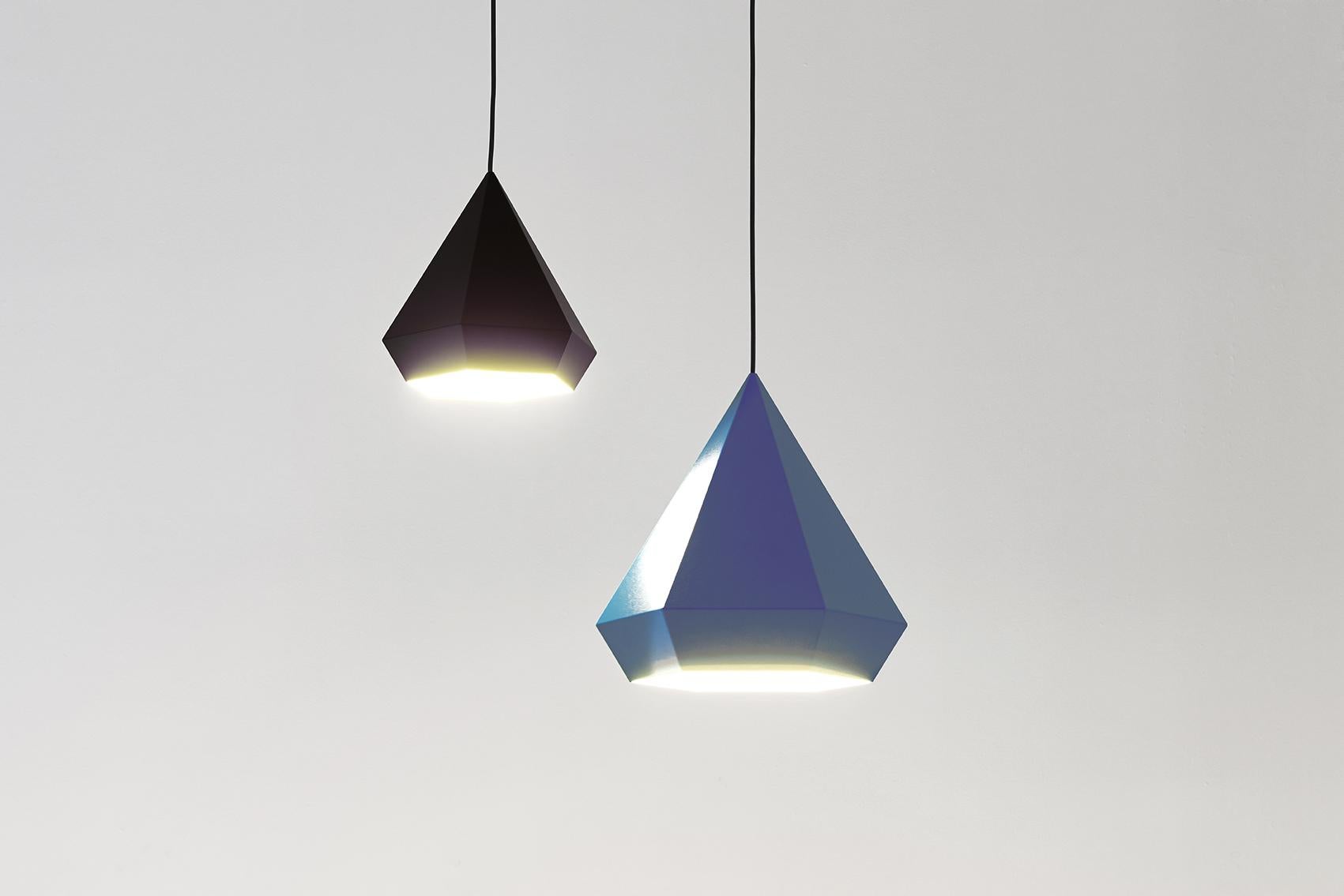 Contemporary Diamond Pendant Lamp 25 cm Mirror Steel, Sebastian Scherer NEO/CRAFT For Sale