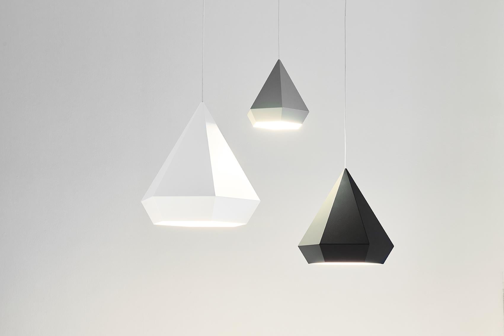 Brass Diamond Pendant Lamp 25 cm Mirror Steel, Sebastian Scherer NEO/CRAFT For Sale