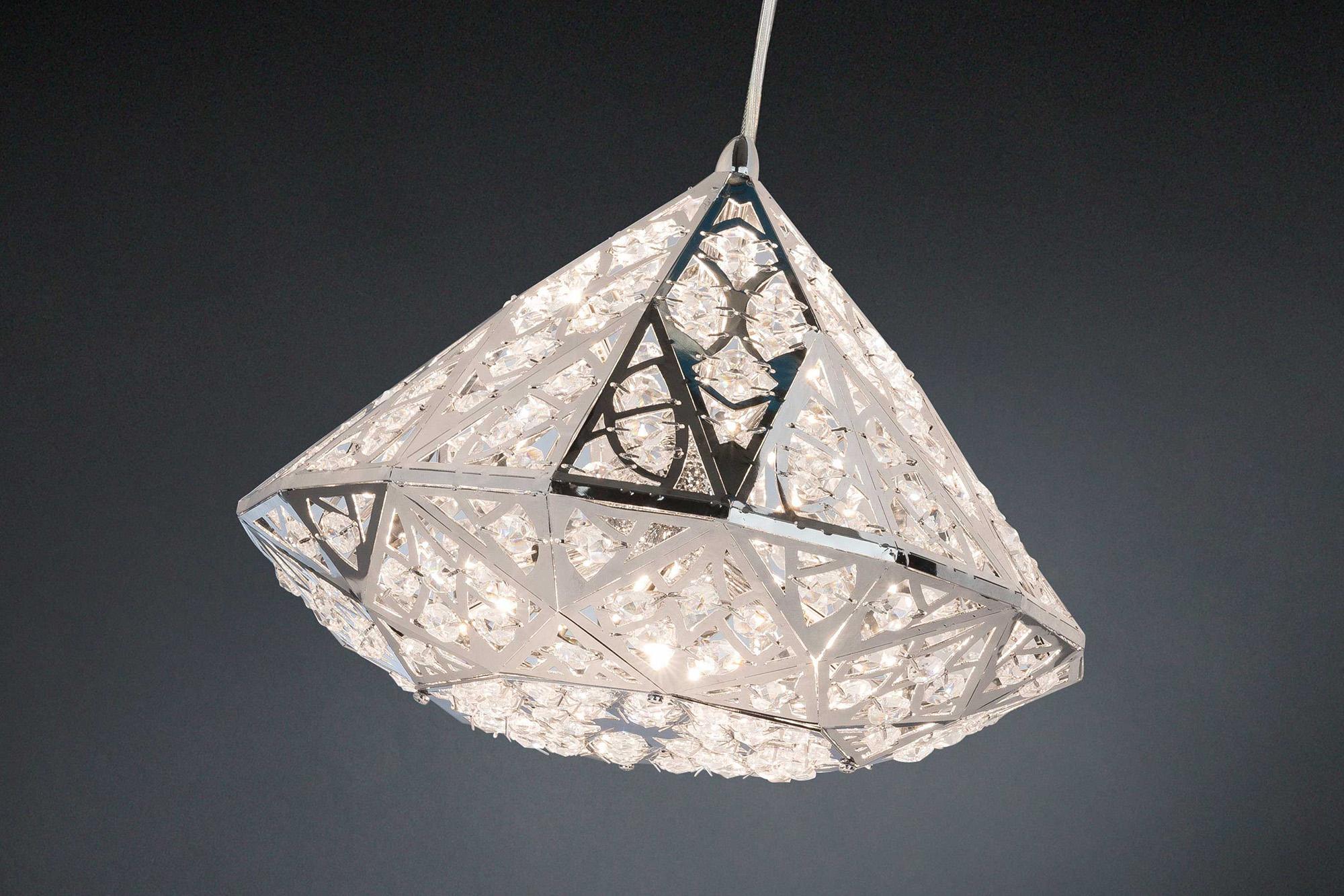 Modern Diamond Pendant Lamp, Small Chrome Finish, Arabesque Style, Italy For Sale