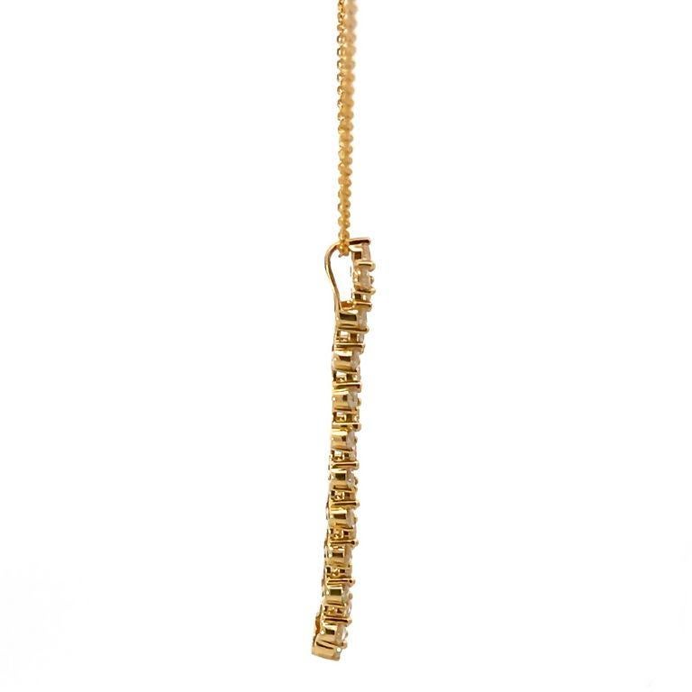 Diamond Pendant Necklace 1.38ct 18k yellow gold  In New Condition For Sale In New York, NY