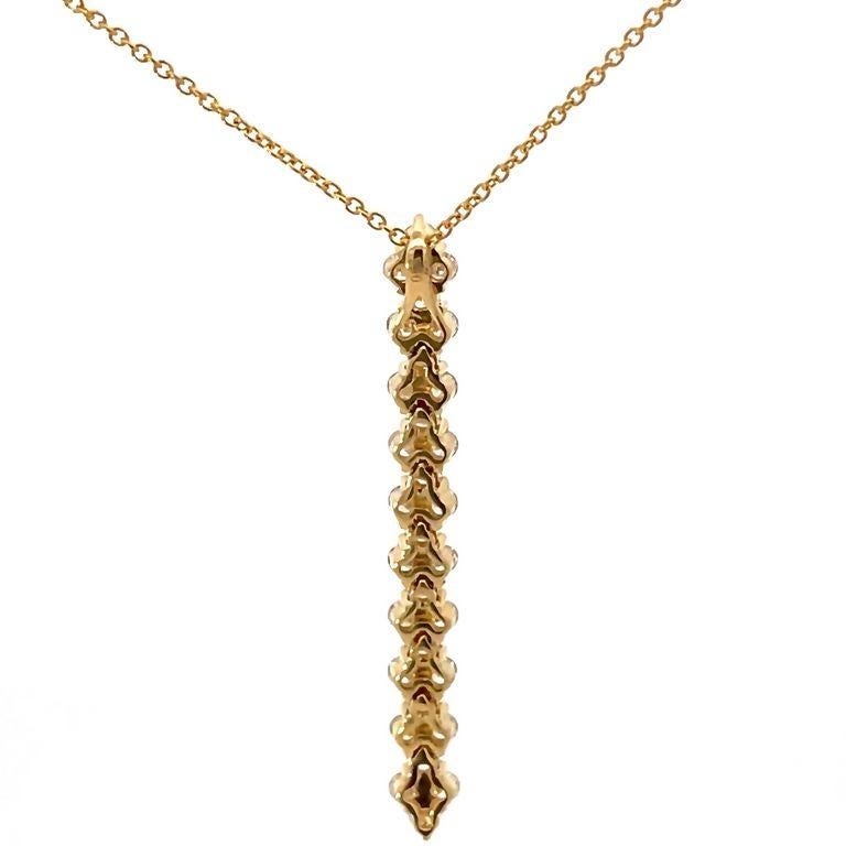 Women's or Men's Diamond Pendant Necklace 1.38ct 18k yellow gold  For Sale