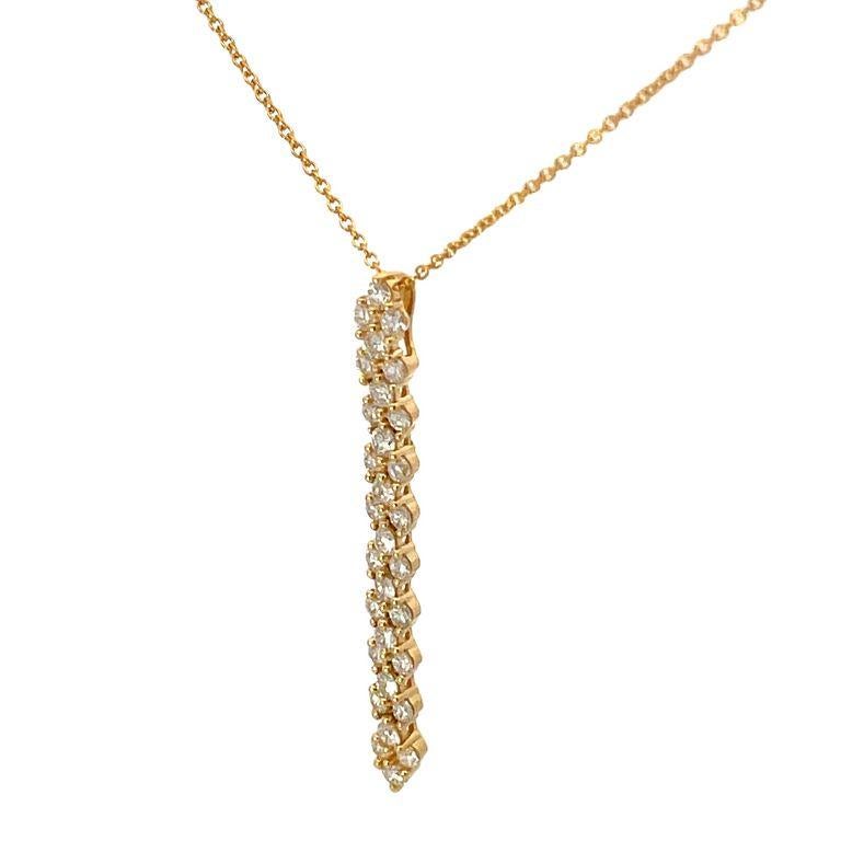Diamond Pendant Necklace 1.38ct 18k yellow gold  For Sale 1