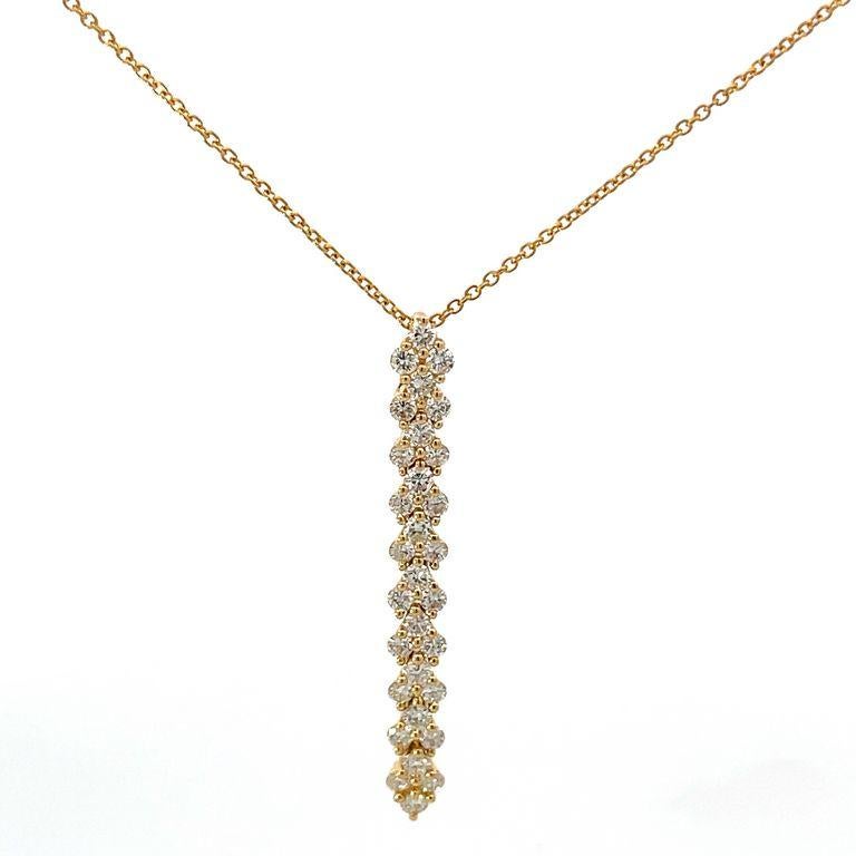 Diamond Pendant Necklace 1.38ct 18k yellow gold  For Sale 2
