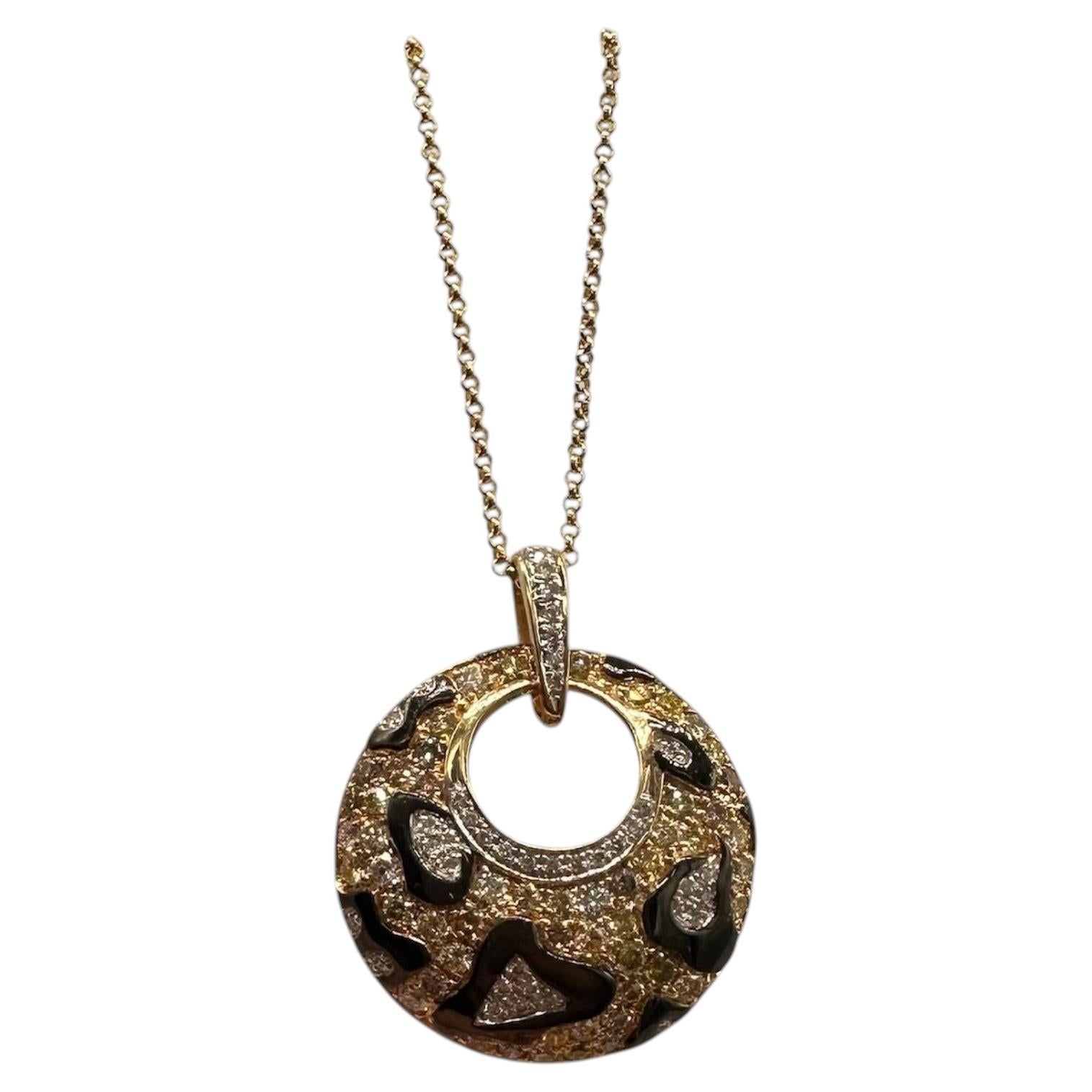Diamond Pendant Necklace 14kt Yellow Gold 0.75ctw VS SI Estate