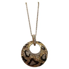 Collana con ciondolo di diamanti in oro giallo 14kt, 0,75ctw, VS SI, di seconda mano